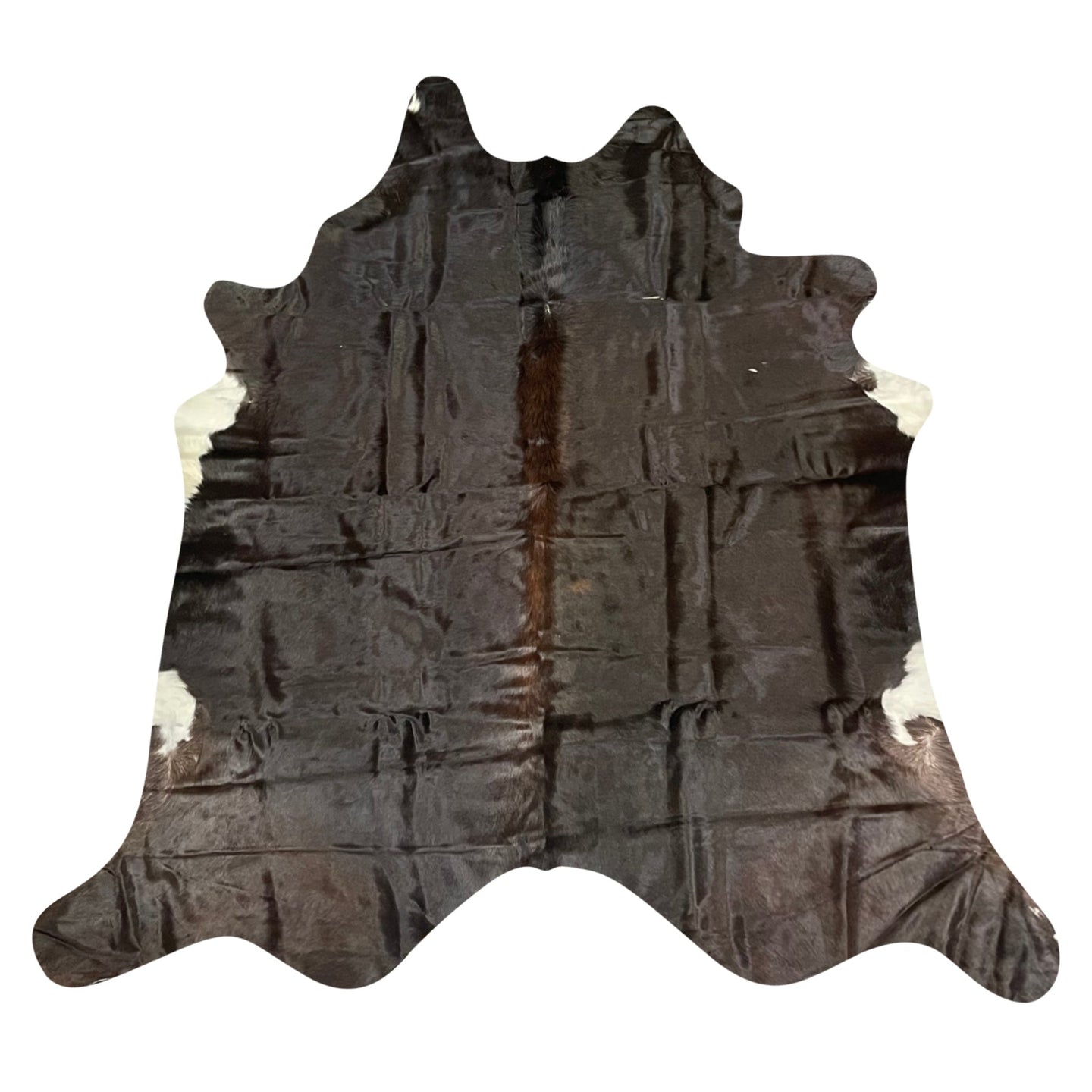 Natural Brazilian Cowhide Rug -  Espresso & Ivory