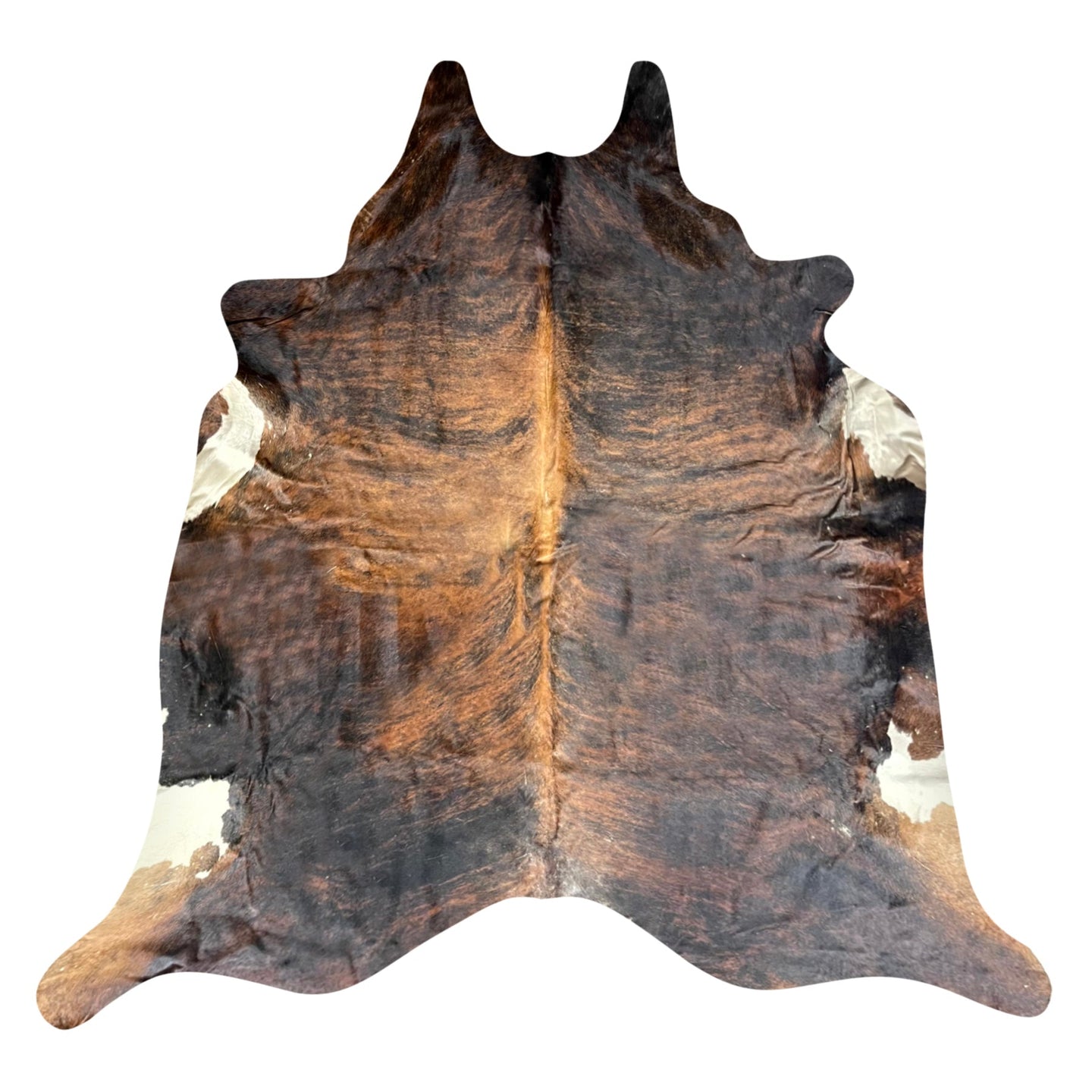 Natural Brazilian Cowhide Rug -  Espresso, Caramel & Ivory