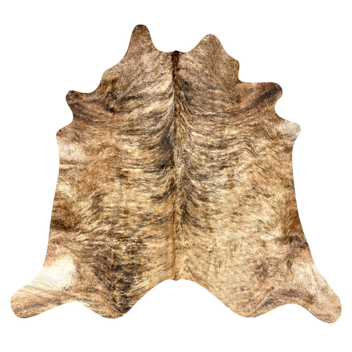 Natural Brazilian Cowhide Rug -  Caramel, Espresso & Ivory