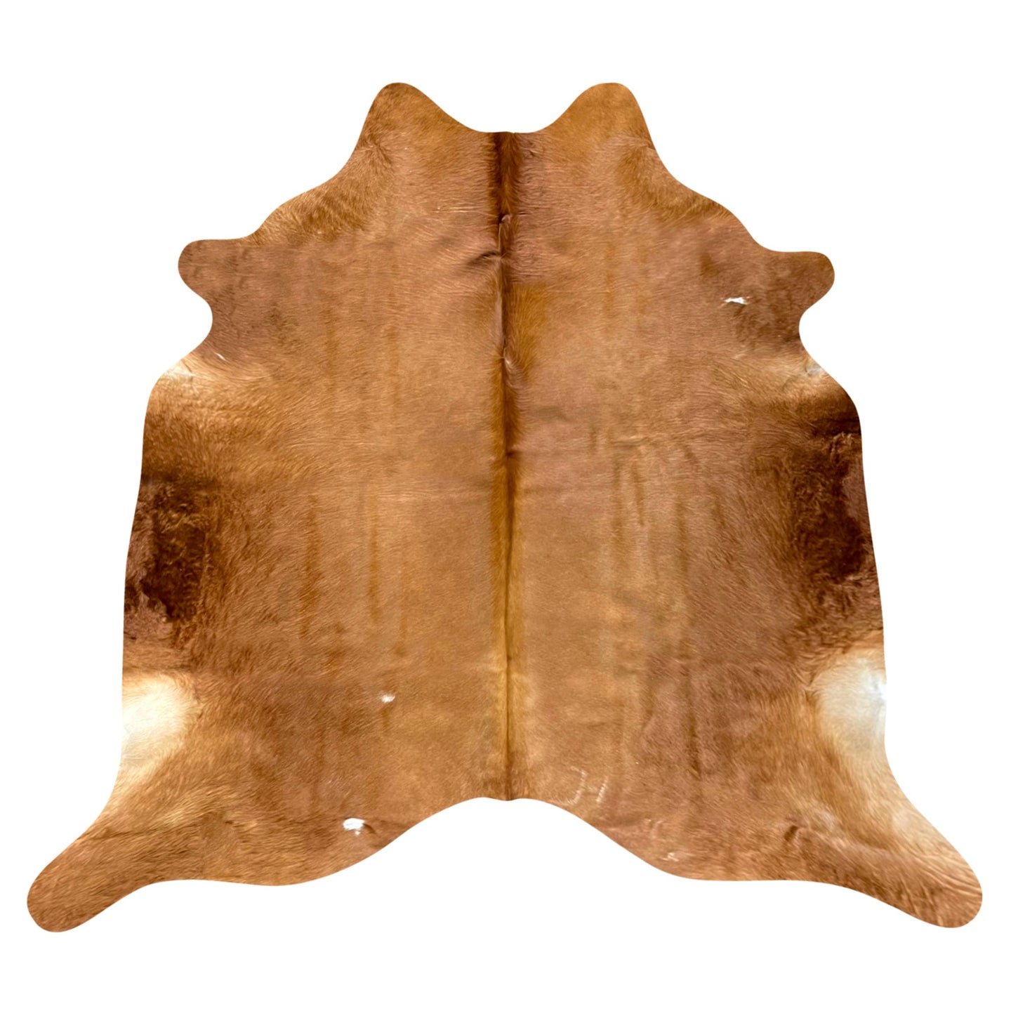 Natural Brazilian Cowhide Rug -  Caramel & Ivory