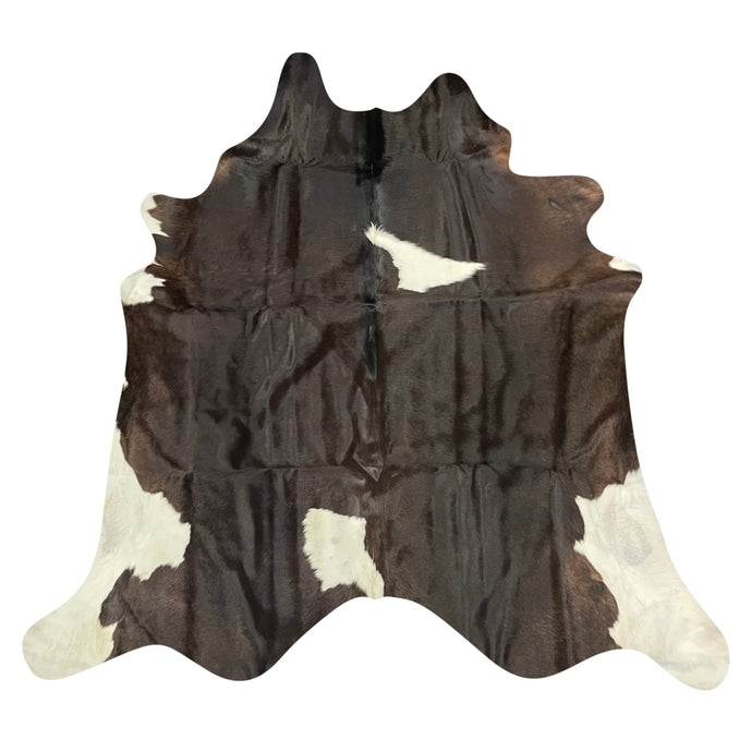 Natural Brazilian Cowhide Rug -  Espresso & Ivory