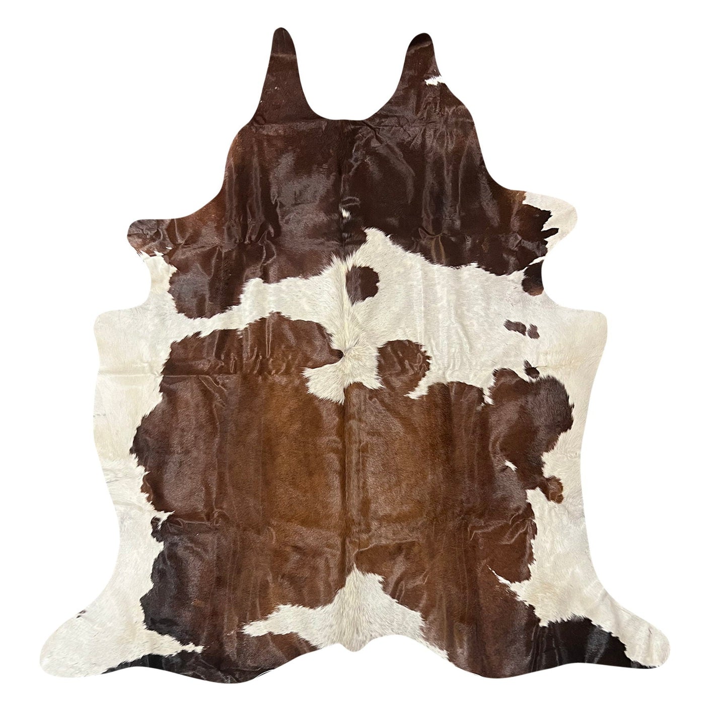 Natural Brazilian Cowhide Rug -  Chocolate & Ivory