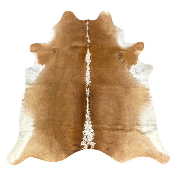 Natural Brazilian Cowhide Rug -  Caramel & Ivory