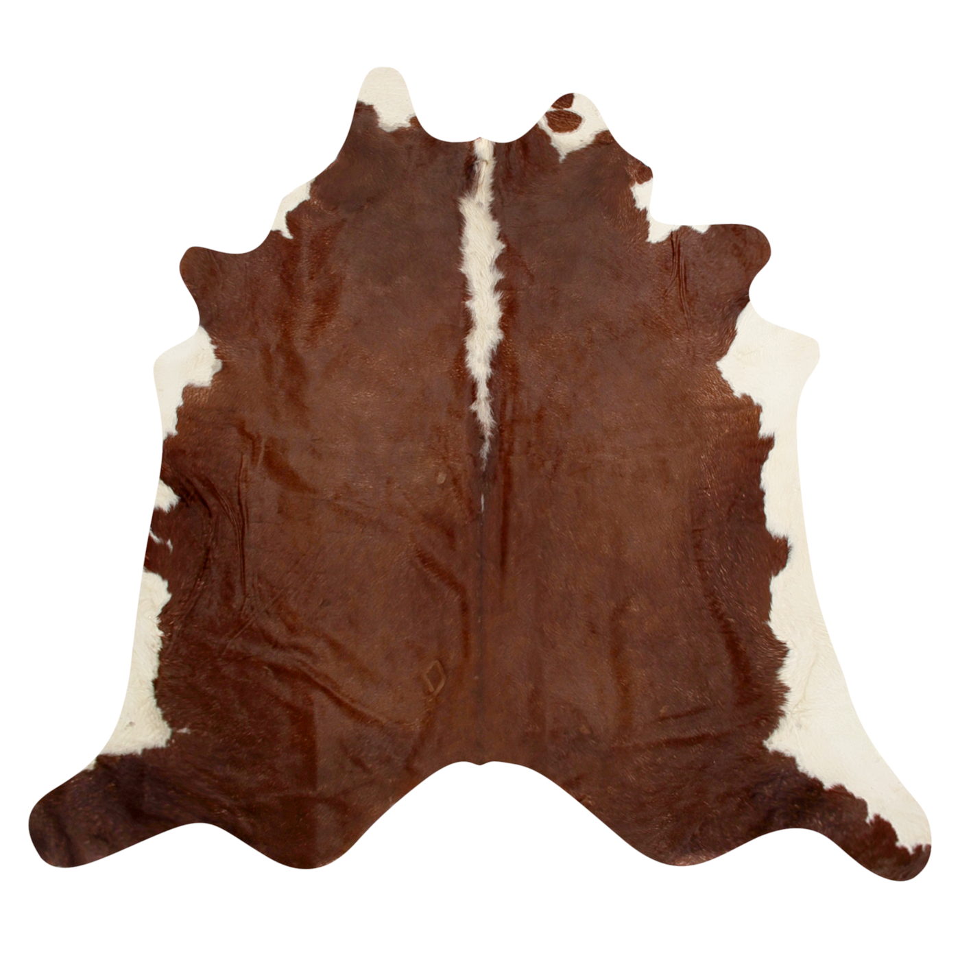 Natural Brazilian Cowhide Rug -  Chocolate & Ivory