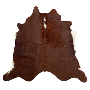 Natural Brazilian Cowhide Rug -  Chocolate & Ivory