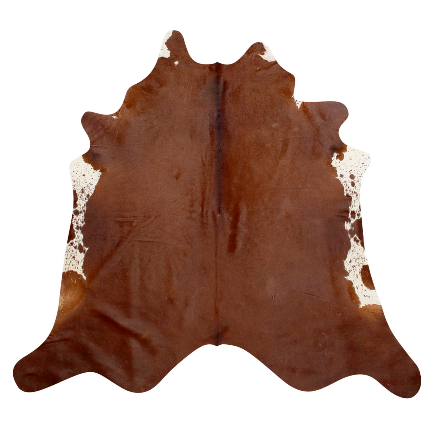 Natural Brazilian Cowhide Rug -  Chocolate & Ivory