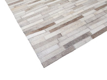 Load image into Gallery viewer, Striped Silver Leather Rug - 8&#39; x 10&#39;