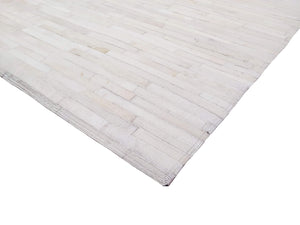 Striped Ivory Leather Rug - 6' x 9'