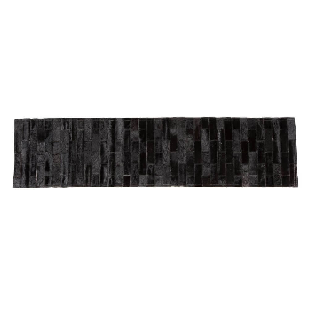 Natural Cowhide Table Runner / Black