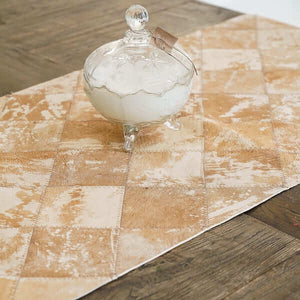 Natural Cowhide Table Runner / Vintage