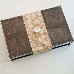 Natural Cowhide Table Runner / Vintage