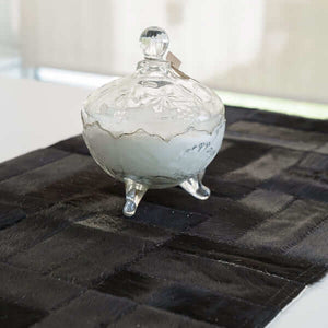 Natural Cowhide Table Runner / Black