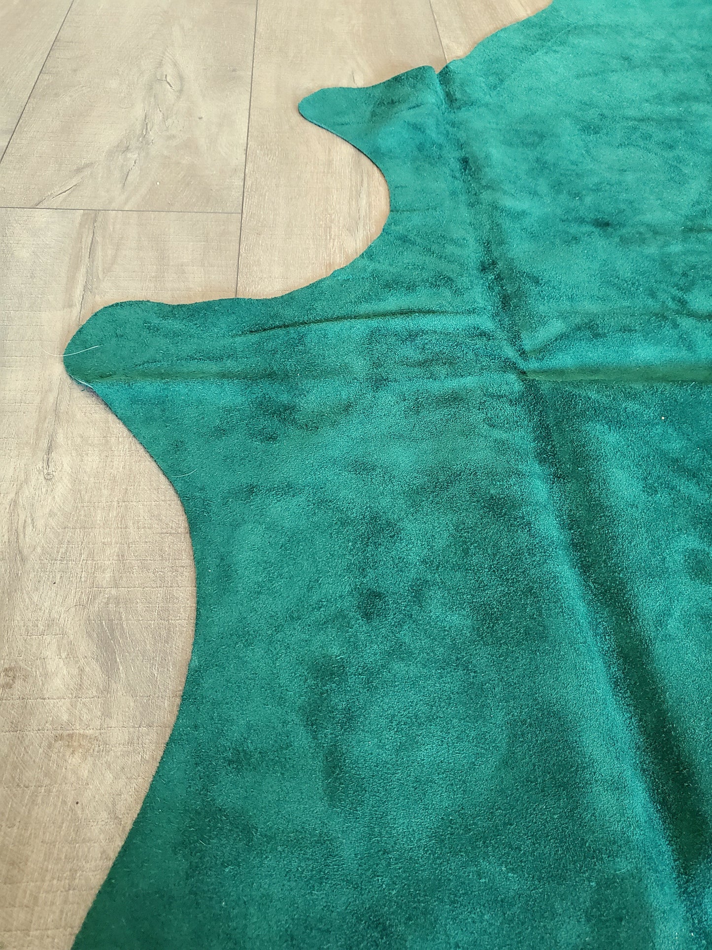 Natural Suede Rug Dark Green