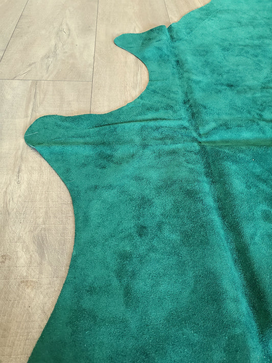 Natural Suede Rug Dark Green