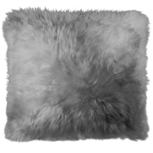 Load image into Gallery viewer, Natural Sheepskin Pillow Cover 16&quot;x16&quot; / Grey