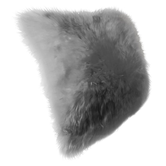 Natural Sheepskin Pillow Cover 16"x16" / Grey