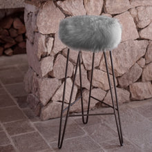 Load image into Gallery viewer, Natural Sheepskin Stool / Grey