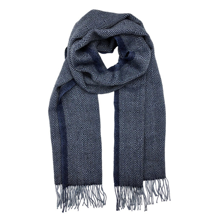 Navy Diamond Baby Alpaca Scarf