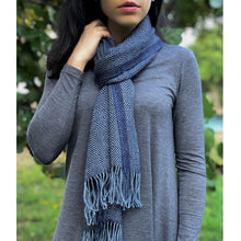 Load image into Gallery viewer, Navy Diamond Baby Alpaca Scarf