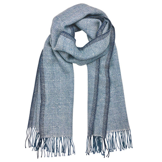 Sky Blue Diamond Baby Alpaca Scarf