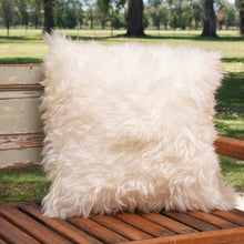 Load image into Gallery viewer, Natural Sheepskin Pillow Cover 16&quot;x16&quot; / Natural White
